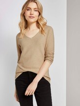 Pullover mit Zick-Zack-Struktur - Frauen - warm sand melange Pullover mit Zick-Zack-Struktur - Frauen - warm sand melange - 5 - TOM TAILOR