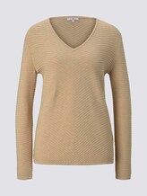 Pullover mit Zick-Zack-Struktur - Frauen - warm sand melange Pullover mit Zick-Zack-Struktur - Frauen - warm sand melange - 7 - TOM TAILOR