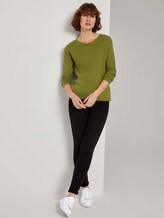 Strukturierter Pullover - Frauen - wood green Strukturierter Pullover - Frauen - wood green - 3 - TOM TAILOR