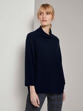 Strukturierter Pullover mit Stehkragen - Frauen - Sky Captain Blue Strukturierter Pullover mit Stehkragen - Frauen - Sky Captain Blue - 1 - TOM TAILOR