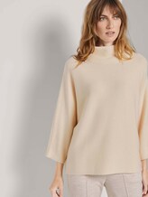 Strukturierter Pullover mit Stehkragen - Frauen - warm sand beige Strukturierter Pullover mit Stehkragen - Frauen - warm sand beige - 5 - TOM TAILOR