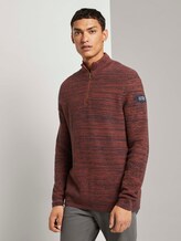Troyer Pullover in Melange Optik - Männer - rust navy mouline Troyer Pullover in Melange Optik - Männer - rust navy mouline - 1 - TOM TAILOR Denim