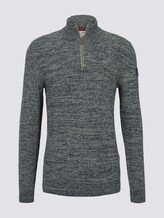 Troyer Pullover in Melange Optik - Männer - green navy mouline Troyer Pullover in Melange Optik - Männer - green navy mouline - 7 - TOM TAILOR Denim
