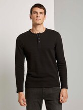 Henleyshirt mit Ripp-Struktur - Männer - Black Henleyshirt mit Ripp-Struktur - Männer - Black - 1 - TOM TAILOR