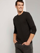 Henleyshirt mit Ripp-Struktur - Männer - Black Henleyshirt mit Ripp-Struktur - Männer - Black - 5 - TOM TAILOR