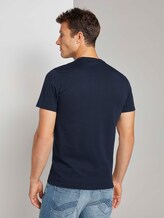 Basic T-Shirt mit Ripp-Blende - Männer - Dark Blue Basic T-Shirt mit Ripp-Blende - Männer - Dark Blue - 2 - TOM TAILOR