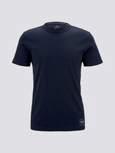 Basic T-Shirt mit Ripp-Blende - Männer - Dark Blue Basic T-Shirt mit Ripp-Blende - Männer - Dark Blue - 7 - TOM TAILOR