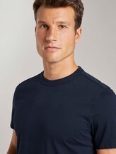 Basic T-Shirt mit Ripp-Blende - Männer - Dark Blue Basic T-Shirt mit Ripp-Blende - Männer - Dark Blue - 9 - TOM TAILOR