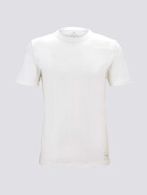 Basic T-Shirt mit Ripp-Blende - Männer - Light Marsmallow Basic T-Shirt mit Ripp-Blende - Männer - Light Marsmallow - 7 - TOM TAILOR