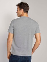 Basic T-Shirt mit Ripp-Blende - Männer - Middle Grey Melange Basic T-Shirt mit Ripp-Blende - Männer - Middle Grey Melange - 2 - TOM TAILOR