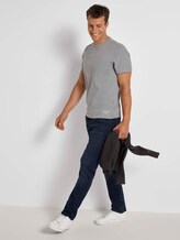 Basic T-Shirt mit Ripp-Blende - Männer - Middle Grey Melange Basic T-Shirt mit Ripp-Blende - Männer - Middle Grey Melange - 3 - TOM TAILOR