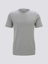 Basic T-Shirt mit Ripp-Blende - Männer - Middle Grey Melange Basic T-Shirt mit Ripp-Blende - Männer - Middle Grey Melange - 7 - TOM TAILOR