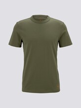 Basic T-Shirt mit Ripp-Blende - Männer - Olive Night Green Basic T-Shirt mit Ripp-Blende - Männer - Olive Night Green - 7 - TOM TAILOR