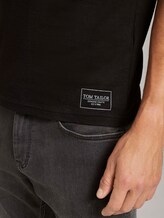 Basic T-Shirt mit Ripp-Blende - Männer - Black Basic T-Shirt mit Ripp-Blende - Männer - Black - 10 - TOM TAILOR