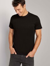 Basic T-Shirt mit Ripp-Blende - Männer - Black Basic T-Shirt mit Ripp-Blende - Männer - Black - 5 - TOM TAILOR
