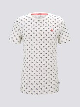 Print T-Shirt mit kleinem Logo - Männer - beige small leaf autumn print Print T-Shirt mit kleinem Logo - Männer - beige small leaf autumn print - 7 - TOM TAILOR Denim