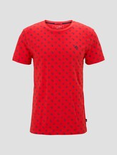 Print T-Shirt mit kleinem Logo - Männer - red small leaf autumn print Print T-Shirt mit kleinem Logo - Männer - red small leaf autumn print - 7 - TOM TAILOR Denim