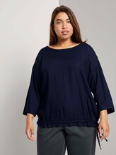 Curvy - 3/4-Arm Bluse mit Tunnelzug - Frauen - Sky Captain Blue Curvy - 3/4-Arm Bluse mit Tunnelzug - Frauen - Sky Captain Blue - 1 - My True Me