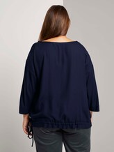 Curvy - 3/4-Arm Bluse mit Tunnelzug - Frauen - Sky Captain Blue Curvy - 3/4-Arm Bluse mit Tunnelzug - Frauen - Sky Captain Blue - 2 - My True Me