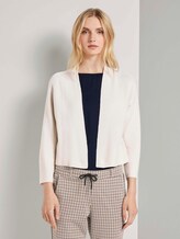 Kurzer Cardigan mit Schalkragen - Frauen - dusty alabaster Kurzer Cardigan mit Schalkragen - Frauen - dusty alabaster - 1 - TOM TAILOR