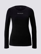 Langarmshirt mit Logo-Print - Frauen - Deep Black Langarmshirt mit Logo-Print - Frauen - Deep Black - 7 - TOM TAILOR