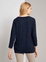 Crincle Shirt mit Henley-Ausschnitt - Frauen - Sky Captain Blue Crincle Shirt mit Henley-Ausschnitt - Frauen - Sky Captain Blue - 2 - TOM TAILOR