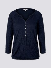 Crincle Shirt mit Henley-Ausschnitt - Frauen - Sky Captain Blue Crincle Shirt mit Henley-Ausschnitt - Frauen - Sky Captain Blue - 7 - TOM TAILOR