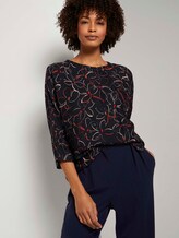 Fledermaus-Bluse mit Blumenprint - Frauen - navy flower design Fledermaus-Bluse mit Blumenprint - Frauen - navy flower design - 5 - Mine to five