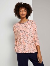 Fledermaus-Bluse mit Blumenprint - Frauen - salmon rose flower design Fledermaus-Bluse mit Blumenprint - Frauen - salmon rose flower design - 1 - Mine to five