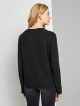 Strukturierter Pullover - Frauen - Black melange Strukturierter Pullover - Frauen - Black melange - 2 - TOM TAILOR