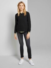 Strukturierter Pullover - Frauen - Black melange Strukturierter Pullover - Frauen - Black melange - 3 - TOM TAILOR