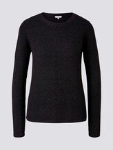 Strukturierter Pullover - Frauen - Black melange Strukturierter Pullover - Frauen - Black melange - 7 - TOM TAILOR