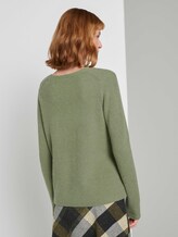 Strukturierter Pullover - Frauen - calm green melange Strukturierter Pullover - Frauen - calm green melange - 2 - TOM TAILOR