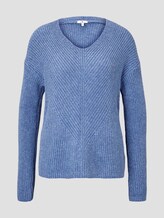Gebreide trui met V-hals - Vrouwen - blueberry blue melange Gebreide trui met V-hals - Vrouwen - blueberry blue melange - 7 - TOM TAILOR