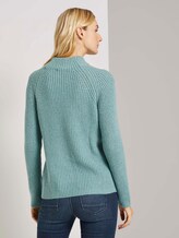 Stehkragen Pullover mit Raglanärmeln - Frauen - salvia green melange Stehkragen Pullover mit Raglanärmeln - Frauen - salvia green melange - 2 - TOM TAILOR