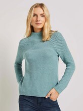 Stehkragen Pullover mit Raglanärmeln - Frauen - salvia green melange Stehkragen Pullover mit Raglanärmeln - Frauen - salvia green melange - 5 - TOM TAILOR