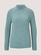 Stehkragen Pullover mit Raglanärmeln - Frauen - salvia green melange Stehkragen Pullover mit Raglanärmeln - Frauen - salvia green melange - 7 - TOM TAILOR
