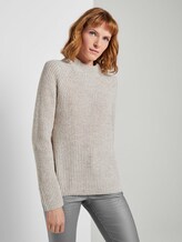 Trui met opstaande kraag met raglanmouwen - Vrouwen - light warm beige melange Trui met opstaande kraag met raglanmouwen - Vrouwen - light warm beige melange - 1 - TOM TAILOR