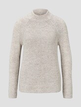Trui met opstaande kraag met raglanmouwen - Vrouwen - light warm beige melange Trui met opstaande kraag met raglanmouwen - Vrouwen - light warm beige melange - 7 - TOM TAILOR