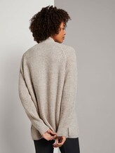 Langer Cardigan mit Ballonärmeln - Frauen - light warm beige melange Langer Cardigan mit Ballonärmeln - Frauen - light warm beige melange - 2 - TOM TAILOR