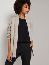 Langer Cardigan mit Ballonärmeln - Frauen - light warm beige melange Langer Cardigan mit Ballonärmeln - Frauen - light warm beige melange - 5 - TOM TAILOR