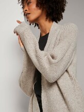 Langer Cardigan mit Ballonärmeln - Frauen - light warm beige melange Langer Cardigan mit Ballonärmeln - Frauen - light warm beige melange - 9 - TOM TAILOR