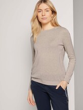 Strickpullover mit Glitzer Details - Frauen - light warm beige melange Strickpullover mit Glitzer Details - Frauen - light warm beige melange - 1 - TOM TAILOR