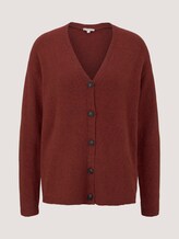 Soft cardigan - Women - dark maroon red melange Soft cardigan - Women - dark maroon red melange - 7 - TOM TAILOR