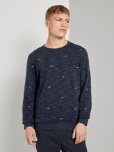 Sweatshirt mit kleinen Stickereien - Männer - navy leaf symbol embro Sweatshirt mit kleinen Stickereien - Männer - navy leaf symbol embro - 1 - TOM TAILOR Denim