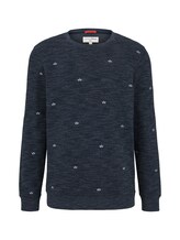 TOM TAILOR DENIM Herren Sweatshirt mit kleinen Stickereien , blau, Gr.XL