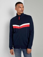 Sweatjacke mit Kontraststreifen - Männer - Sky Captain Blue Sweatjacke mit Kontraststreifen - Männer - Sky Captain Blue - 1 - TOM TAILOR Denim