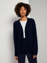 Loose Fit Cardigan mit Rippstruktur - Frauen - Sky Captain Blue Loose Fit Cardigan mit Rippstruktur - Frauen - Sky Captain Blue - 1 - Mine to five