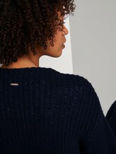 Loose Fit Cardigan mit Rippstruktur - Frauen - Sky Captain Blue Loose Fit Cardigan mit Rippstruktur - Frauen - Sky Captain Blue - 10 - Mine to five
