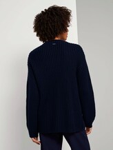 Loose Fit Cardigan mit Rippstruktur - Frauen - Sky Captain Blue Loose Fit Cardigan mit Rippstruktur - Frauen - Sky Captain Blue - 2 - Mine to five